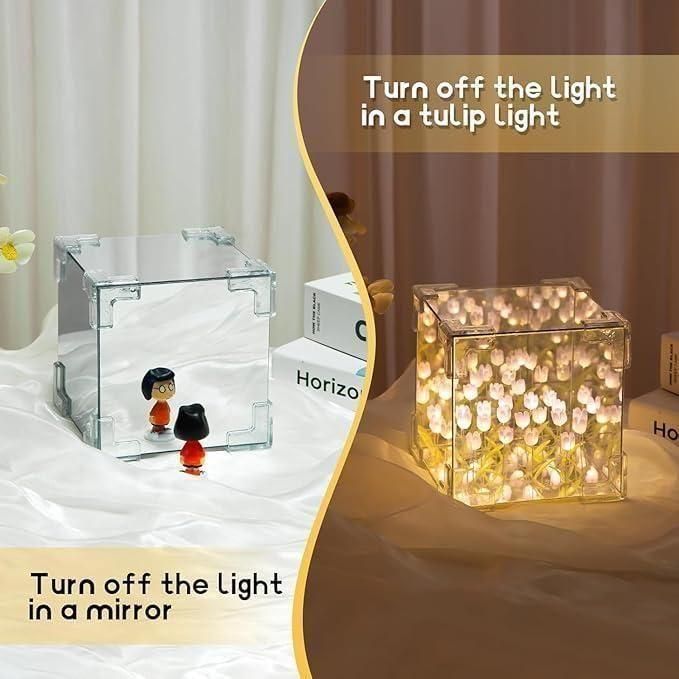 Tulip Bloom LED Infinity Cube Light
